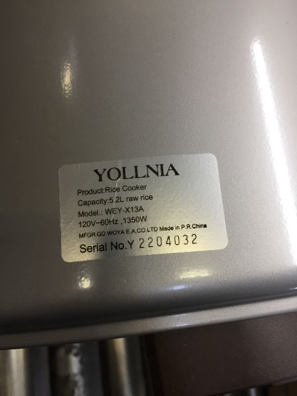 Photo 1 of Electric Commercial Large Rice Cooker & food warmer with Non-stick Inner Pot,13 Liter 60 Cups Cooked, 1350W Fast Cook, For Restaurant & Family Party,YOLLNIA