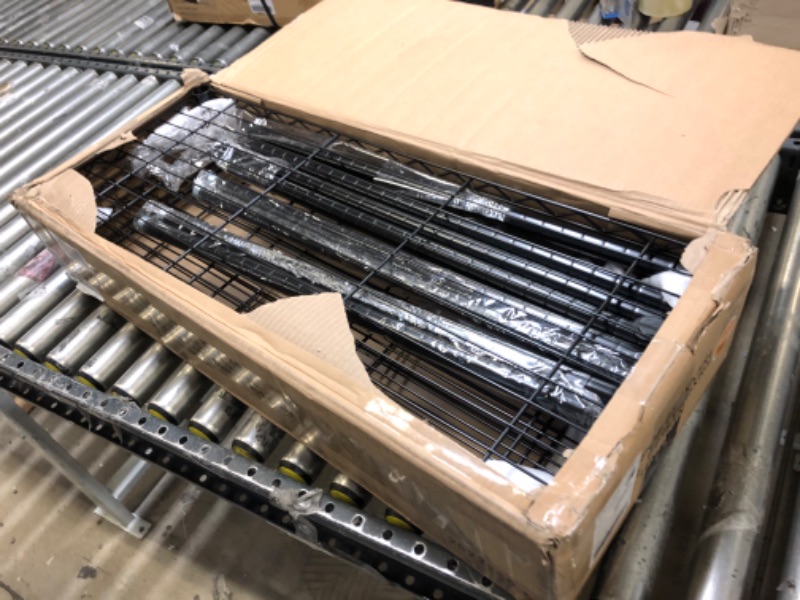 Photo 3 of Amazon Basics 4-Shelf Adjustable, Heavy Duty Storage Shelving Unit (350 lbs loading capacity per shelf), Steel Organizer Wire Rack, Black (36L x 14W x 54H)