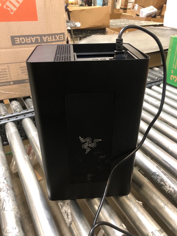 Photo 2 of Razer Core X Chroma Aluminum External GPU Enclosure (eGPU): Compatible with Windows & MacOS Thunderbolt 3 Laptops, NVIDIA /AMD PCIe Support, 700W PSU, 4x USB 3.1, 1x Gbit Ethernet, Chroma RGB, Black
