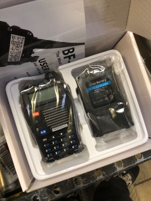 Photo 3 of BAOFENG BF-F8HP (UV-5R 3rd Gen) 8-Watt Dual Band Two-Way Radio (136-174MHz VHF & 400-520MHz UHF) Includes Full Kit with Large Battery

