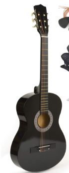 Photo 1 of 38" Wood Guitar With Case and Accessories for Kids/Boys/Girls/Teens/Beginners (Black) Right Handed Black