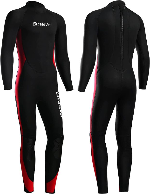 Photo 1 of Greatever Wetsuit for Men Women,3mm Neoprene Full Body Keep Warm Long Sleeve Back Zip Full Scuba Diving Suit UV Protection,for Surfing Snorkeling Kayaking Water Sports. SIZE  SMALL
