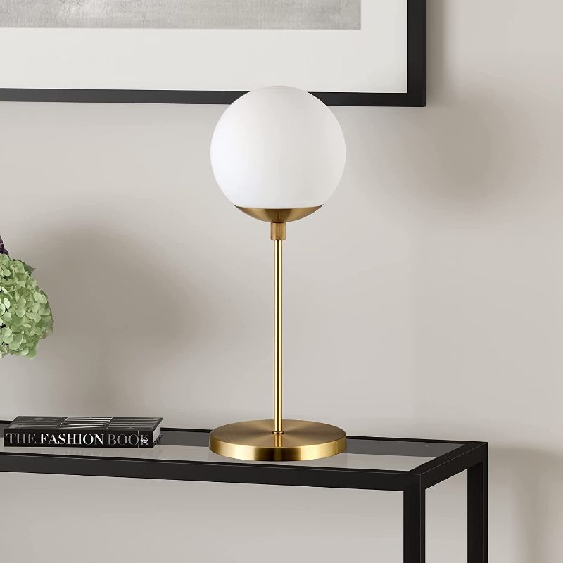 Photo 1 of  Globe & Stem Table Lamp with Glass Shade in Brass W/REMOTE
