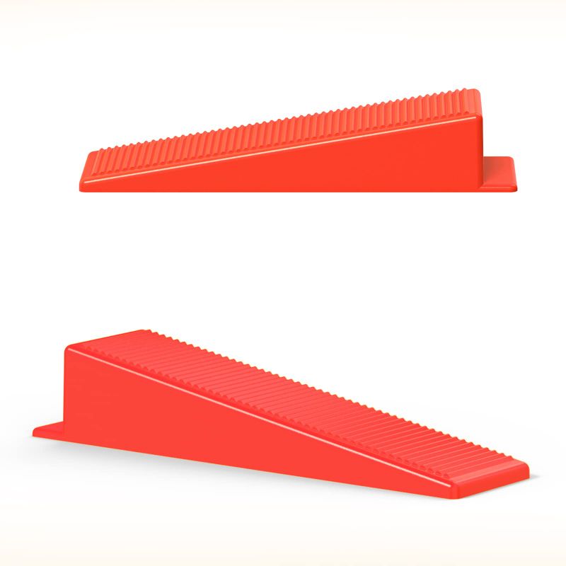 Photo 1 of 100 reusable leveling wedges, tile leveling system wedges for 1/8 inch shims, 1/16 inch shims, 1/32 inch shims, and tile leveling system kit for tile leveler installation (100, Red) 100 Red