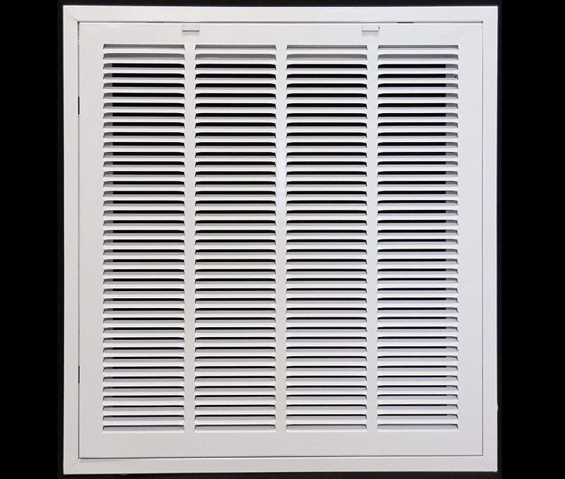 Photo 1 of 22" X 26" Steel Return Air Filter Grille for 1" Filter - Easy Plastic Tabs for Removable Face/Door - HVAC Duct Cover - Flat Stamped Face -White [Outer Dimensions: 23.75w X 27.75h]
