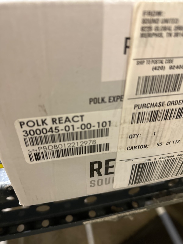 Photo 3 of Polk Audio React Sound Bar, Dolby & DTS Virtual Surround Sound, Next Gen Alexa Voice Engine with Calling & Messaging Built-in, Expandable to 5.1 with Matching React Subwoofer & SR2 Surround Speakers Soundbar (SN displayed on box is same as on the item) 