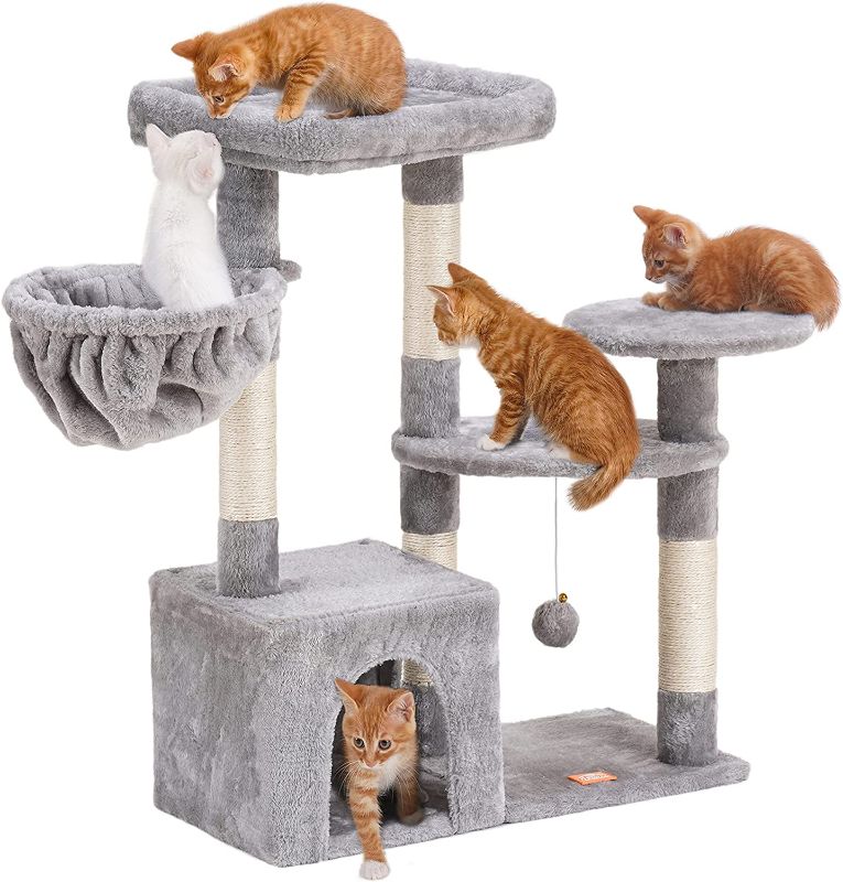 Photo 1 of **parts only** Heybly Cat Tree Cat Tower Condo with Sisal-Covered Scratching Posts and Cooling mat for Kitten Light Gray HCT001SW
