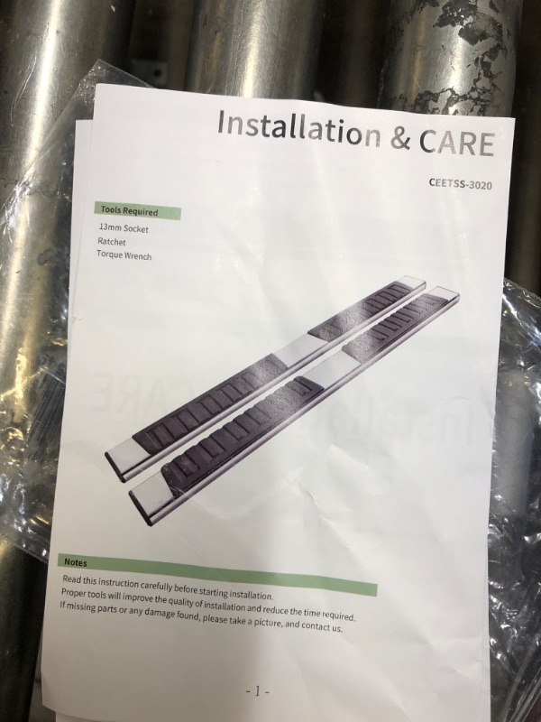 Photo 6 of YITAMOTOR 6 inches Running Boards Compatible with 2019-2023 Chevy Silverado/GMC Sierra 1500 Extended/Double Cab, 2020-2023 2500HD 3500HD, Chrome Side Step Nerf Bars
