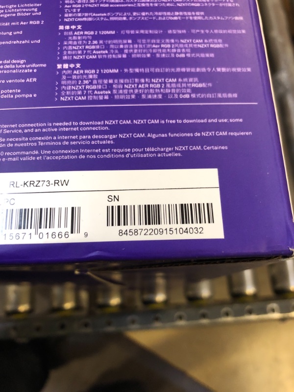 Photo 6 of NZXT Kraken Z73 RGB 360mm - RL-KRZ73-RW - AIO RGB CPU Liquid Cooler - Customizable LCD Display - Improved Pump - Powered by CAM V4 - RGB Connector - Aer RGB 2 120mm Radiator Fans (3 Included) - White White Kraken Z Z73 RGB 360mm Cooler --- UNABLE TO TEST 