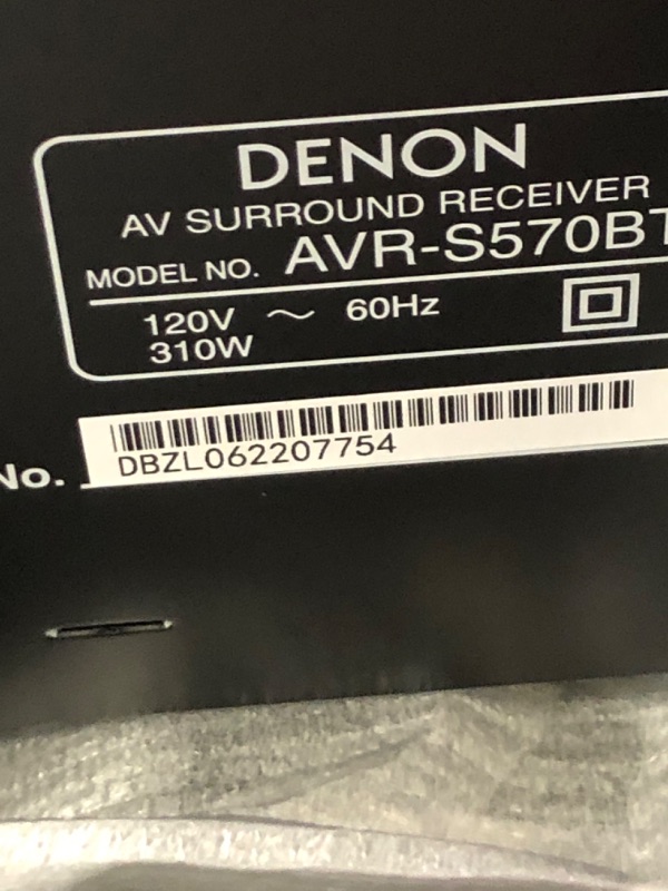 Photo 4 of Denon AVR-S570BT (2022 Model) 5.2 Channel AV Receiver - 8K Ultra HD Audio & Video, Enhanced Gaming Experience, Wireless Streaming via Built-in Bluetooth, (4) 8K HDMI Inputs, Supports eARC