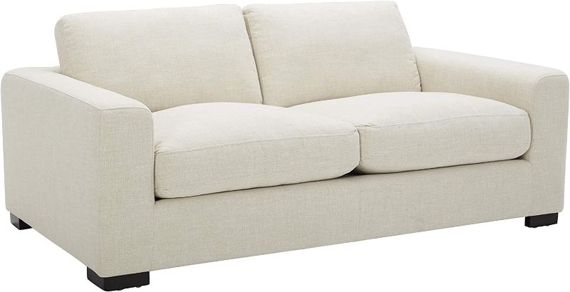 Photo 1 of Amazon Brand - Stone & Beam Westview Extra-Deep Down-Filled Loveseat Sofa Couch, 75.6"W, Cream --- FACTORY SEALED, SLIGHTLY DAMAGED PACKAGING 
