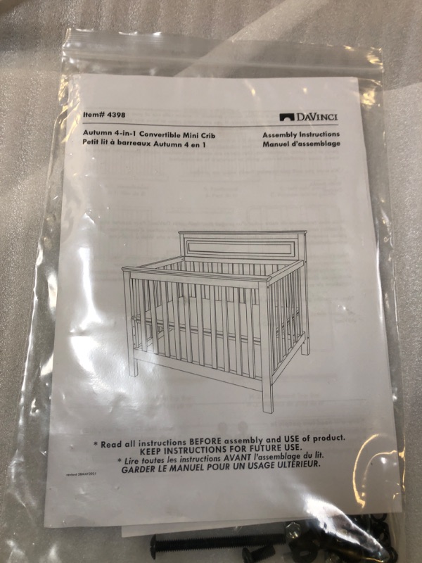 Photo 3 of DaVinci Autumn 4-in-1 Mini Crib and Twin Bed, Chestnut