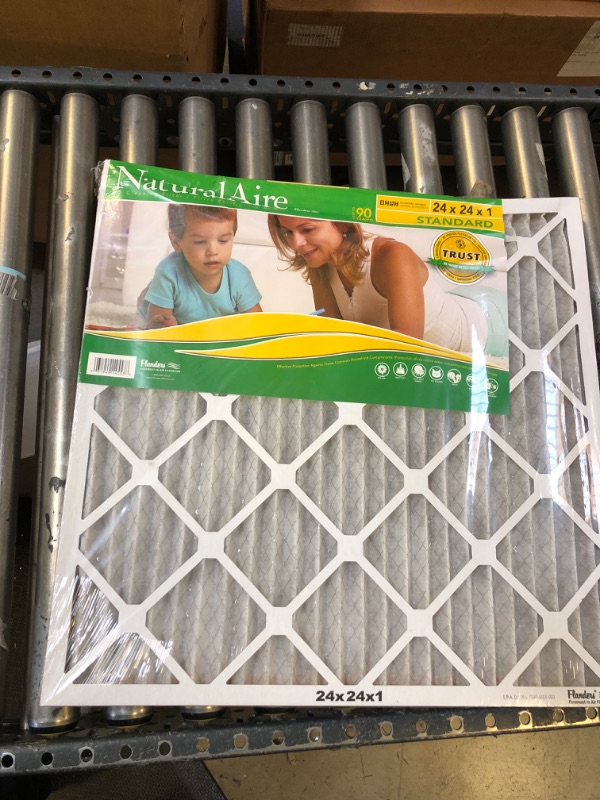 Photo 1 of  Flanders Naturalaire Standard Pleated Merv-8 90 Day Electrostatic Air Filter 24 By 24 By 1 Inch