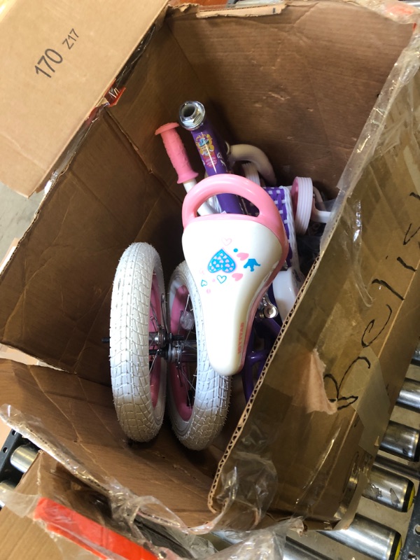 Photo 1 of JOYSTAR Angel Girls Bike for Toddlers and Kids Ages 2-9 Years Old, 12 14 16 18 Inch Kids Bike with Training Wheels & Basket, 18 in Girl Bicycle with Handbrake & Kickstand Purple 12 Inch with Training Wheels