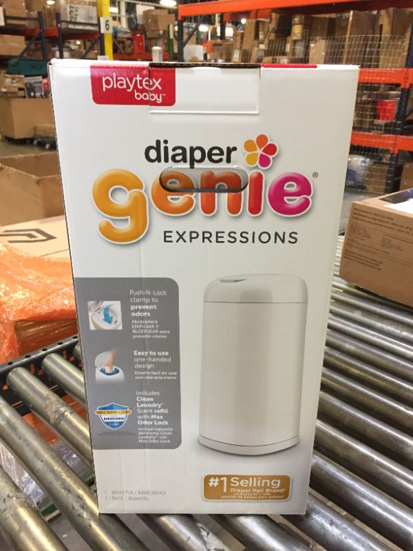 Photo 5 of Diaper Genie Expressions Pail | Odor-Controlling Baby Diaper Disposal System | Includes Diaper Pail and 1 Starter Refill Bag