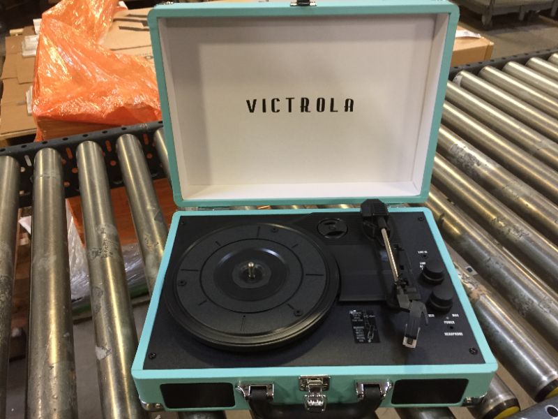 Photo 2 of Victrola Journey+ Bluetooth Suitcase Record Player, Turquoise