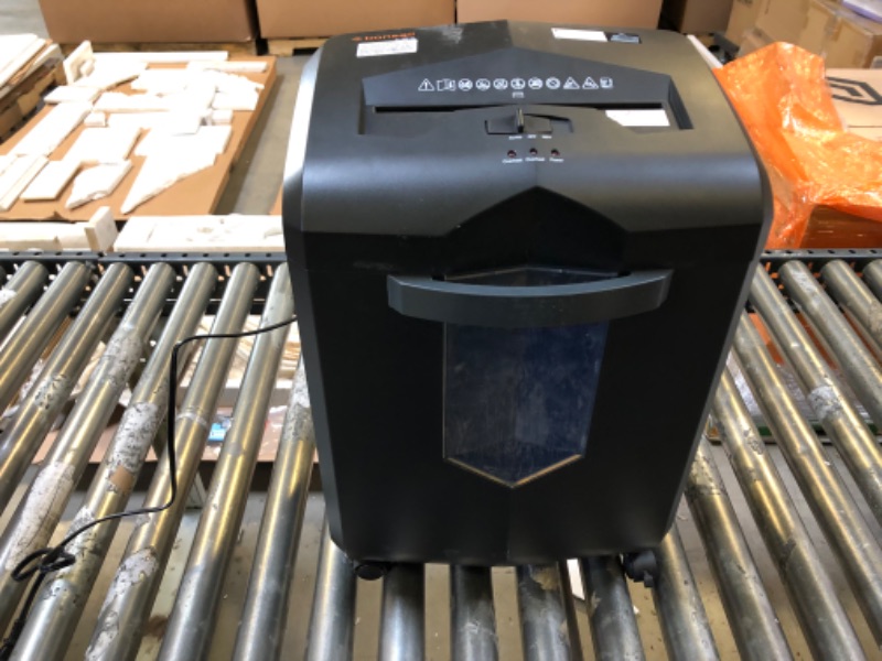 Photo 2 of Royal Consumer Micro-Cut Paper Shredder, 18 Sheet, Ultra Quiet Pro Series, Auto Start/Stop Function, Basket Full Sensor, Black/Silver (RDS-89117X) - BIN HAS PAPER RESIDUE. 