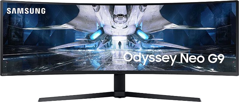 Photo 2 of SAMSUNG 49" Odyssey Neo G9 G95NA Gaming Monitor, 4K UHD Mini LED Display, Curved Screen, 240Hz, 1ms, G-Sync and FreeSync Premium Pro, LS49AG952NNXZA, White & Black Black & White 49-inch Neo G9 G-Sync and FreeSync 240Hz