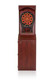 Photo 1 of Arachnid Cricket Pro 800 Standing Electronic Dartboard with Cherry Finish, Regulation 15.5” Target Area, 8-Player Score Display and 39 Games
