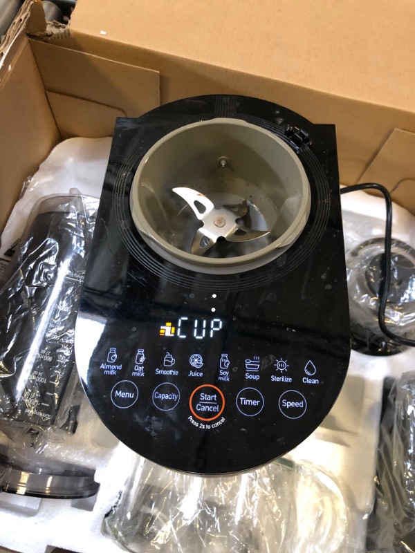 Photo 3 of JOYOUNG Blender Fully Automatic, Soy Milk Maker, Glass Blender Cold and Hot with 8 Presets, Self-cleaning Blenders for Kitchen, Soup Maker, Almond Milk, Oat Milk, Shakes and Smoothies, Soy Milk. -------- NEEDS CLEANING
