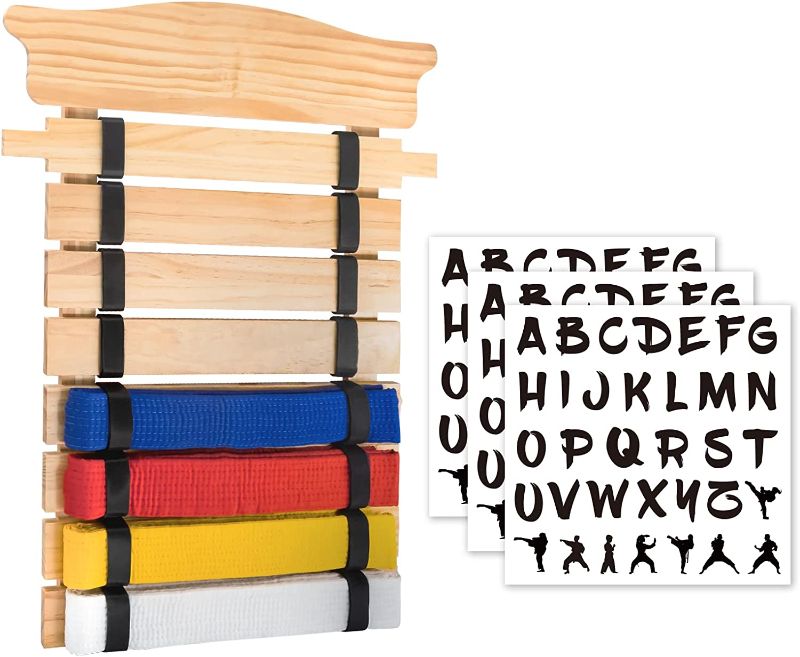 Photo 1 of Alheka Karate Belt Display Rack, 8/12 Level Martial Arts Belt Display Made of Pine Wood - Prefect Gift for Martial Arts Learners
