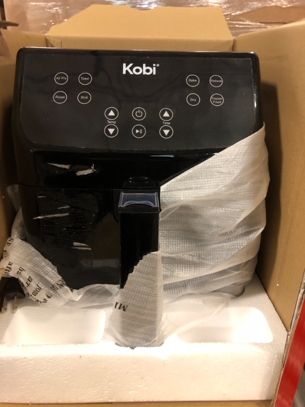 Photo 3 of ----SELL FOR PARTS----Kobi Air Fryer, XL 5.8 Quart,1700-Watt Electric Hot Air Fryers Oven & Oilless Cooker, LED Display, 8 Preset Programs, Shake Reminder, for Roasting, Nonstick Basket, ETL Listed (100 Recipes Book Included) (Black)