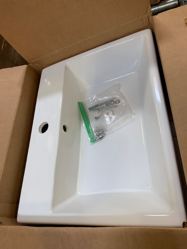 Photo 1 of 16" x 20" Ceramic White Sink --- Box Packaging Damaged, Moderate Use