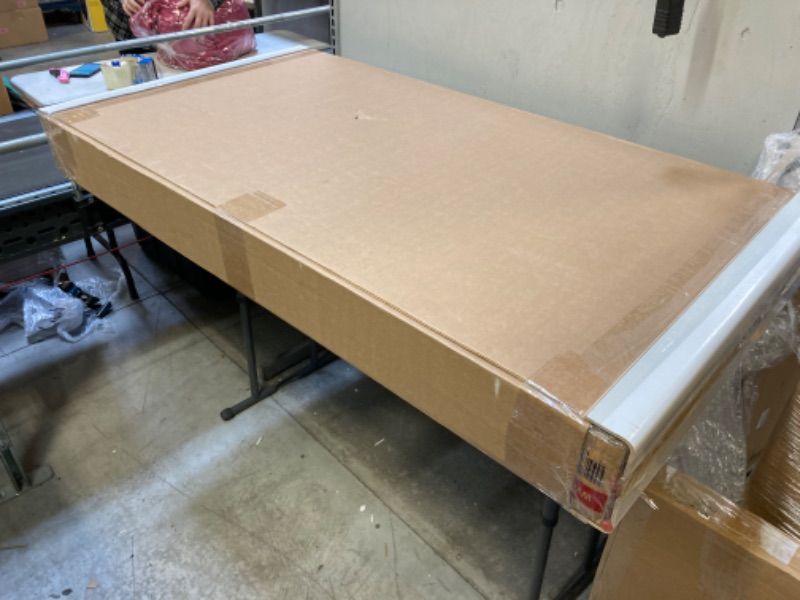 Photo 1 of ICE ARMOR AM9992588 Modern Clear Glass Writing Desk with Wooden Shelf Open Compartment and Metal Sled Base Computer Laptop Table in Grey Finish