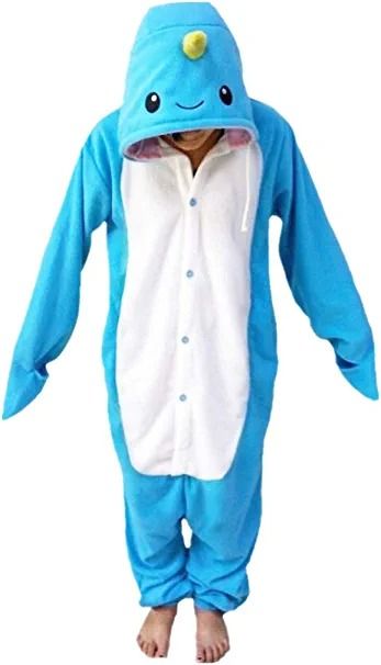 Photo 1 of dressfan Animal Narwhal Cosplay Costume Pajamas Adult Women Girl Boy SIZE M 
