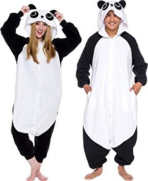 Photo 1 of Adult Onesie Halloween Costume - Animal and Sea Creature - Plush One Piece Cosplay Suit for Adults, Women and Men FUNZIEZ! Panda SIZ EL 
