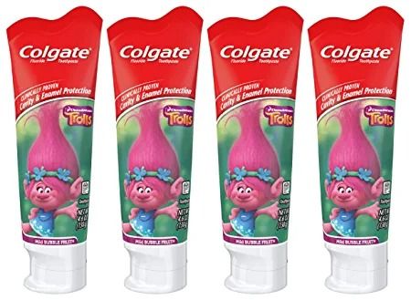 Photo 1 of Colgate Kids Toothpaste with Anticavity Fluoride, Trolls, ADA-Accepted, 4.6 Ounce Tube, 4 Pack- BEST BY - 11/2022
