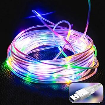 Photo 1 of 2 COUNT- EhomeTronics Rope Lights, USB Powered Waterproof Fairy String Light 16.5ft 50LEDs Twinkle Starry Decoration for Bedroom Indoor Outdoor Christmas Halloween Parties Garden Wedding DIY Multi Color