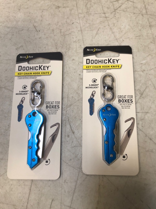 Photo 2 of 2 COUNT -Nite Ize 754033 Doohickey Key Chain Knife Hook, Blue
