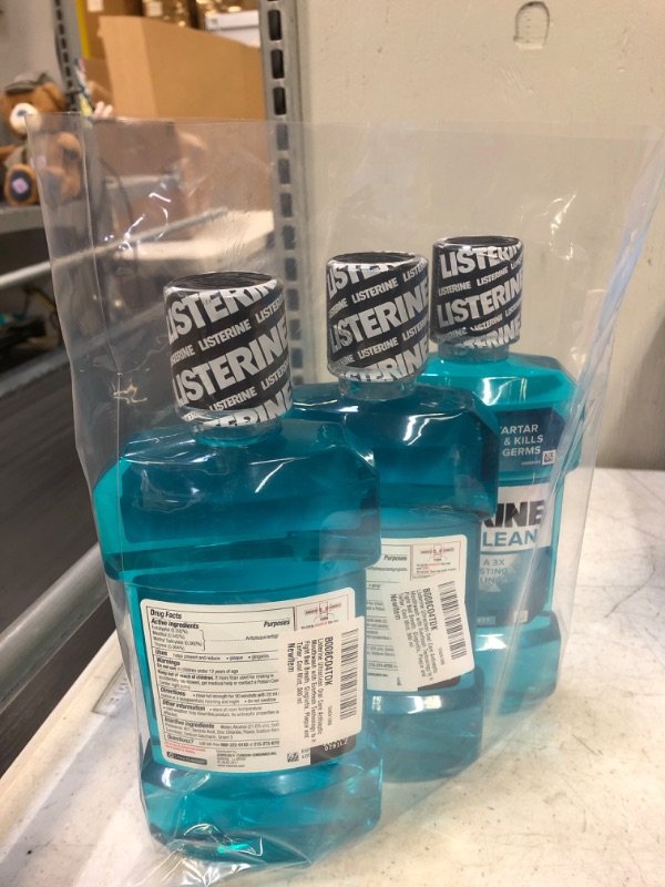 Photo 4 of 3 COUNT-  Listerine Ultraclean Antiseptic Mouthwash for Gingivitis, Plaque & Tartar, Mint, 500 mL***EXP 12/2022
