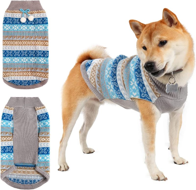 Photo 1 of Christmas Dog Sweater for Small Dogs, Warm Winter Knitwear Puppy Pet Clothes