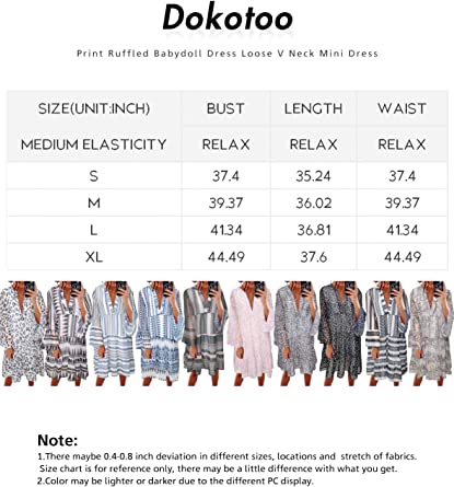 Photo 2 of Dokotoo Women's Fashion Summer V Neck Tunic Dress Casual Loose Babydoll Mini Swing Shift Dress**SIZE MEDIUM