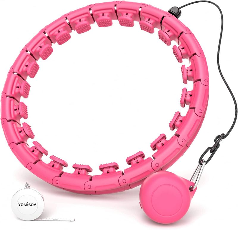 Photo 1 of YOMISOY Infinity Hoop Plus Size Set, 28 Detachable Knots Smart Updated Weighted Hoop Kit for Woman Weight Loss, Include Tape Measure, Carrying Bag and Extra Links