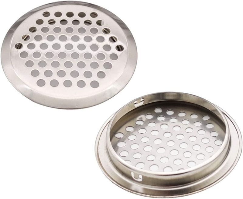 Photo 1 of 10Pcs Circular Air Vents 2.1 Inch(53mm) Soffit Vents Stainless Steel Round Vent Mesh Hole Louver for Cabinets, Wardrobes, Shoe Cabinets, Sundry Cabinets and Honey Bee Hive Box (Silver)
