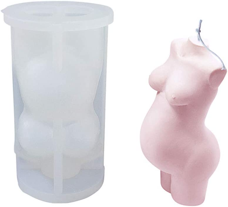 Photo 1 of  3D Women Body Mold, Torso Soy Wax Mold for Epoxy Resin Casting Homemade Soap Candle DIY Craft (Pregnant)