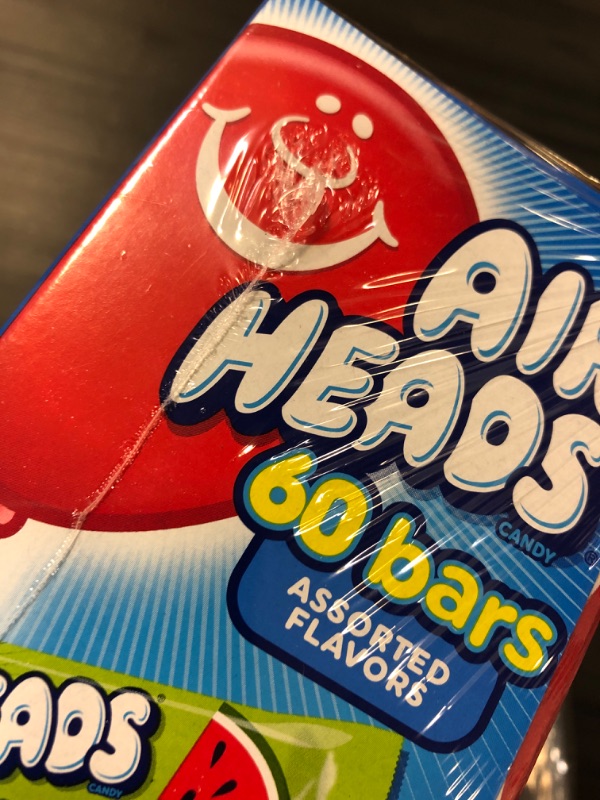 Photo 3 of Airheads Candy Bars, Variety Bulk Box, Chewy Full Size Fruit Taffy, Gifts, Holiday, Parties, Concessions, Pantry, Non Melting, Party, 60 Individually Wrapped Full Size Bars 60 Count (Pack of 1)   *09/2024