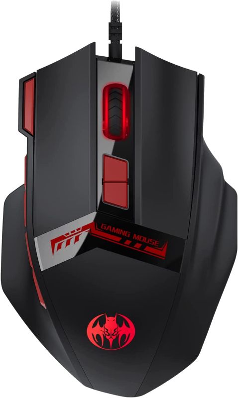 Photo 1 of VCOM Wired Gaming Mouse with 10 Buttons, 4 Adjustable DPI Up to 3200, USB Ergonomic Computer Mice with Lightweight 20G+12G