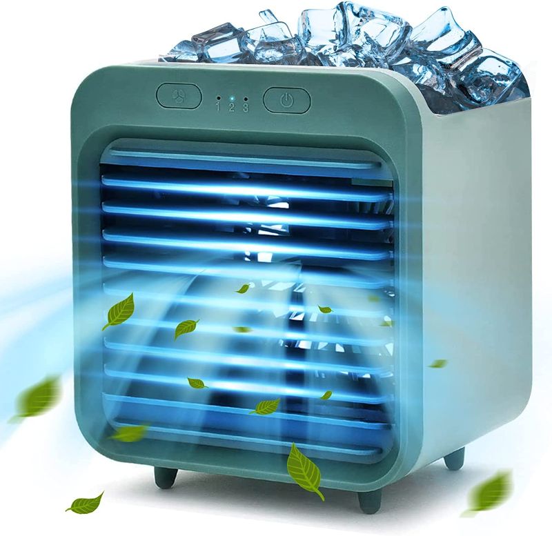 Photo 1 of Mini Portable Air Conditioner, USB Evaporative Air Cooler with 3 ( BOX HAS MINOR DAMAGE ) 