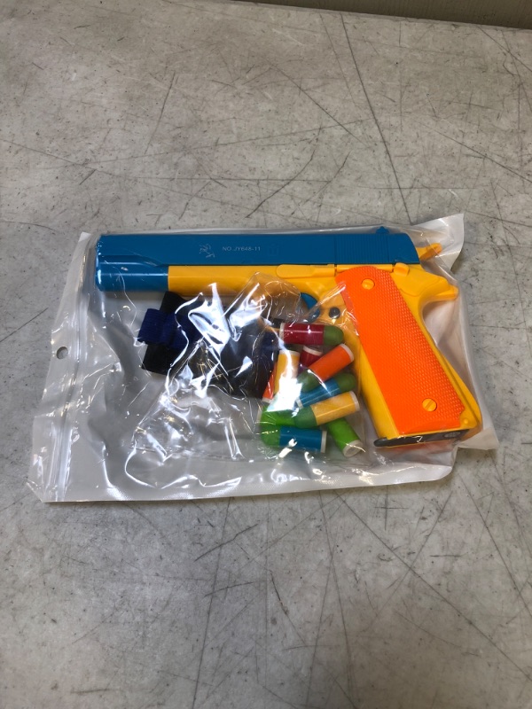 Photo 2 of Colt 1911 Kids Toy Gun with Ejecting Magazine and Colorful Soft Bullets - Style of M1911 with Slide Action Barrel for Training or Play - Unique Gift Intended for Fun,Not Distance or Accuracy (Blue)
