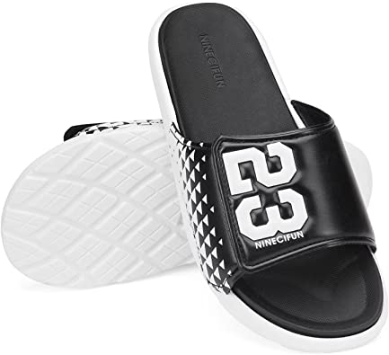 Photo 1 of HQUEC Men's Slide Sandals Adjustable Slides for Men Open Toe Sport Sandals with Leather Strap SIZE 12/ 13
