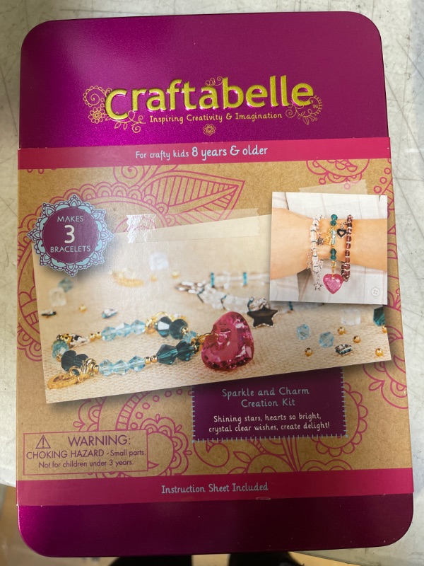 Photo 2 of Craftabelle – Sparkle and Charm Creation Kit – Bracelet Making Kit – 141pc Jewelry Set with Crystal Beads – DIY Jewelry Sets for Kids Aged 8 Years +