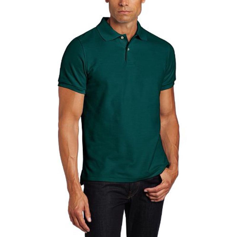 Photo 1 of Lee Uniforms Mens Modern Fit Short Sleeve Polo Shirt Hunter Green / SIZE X-Large
