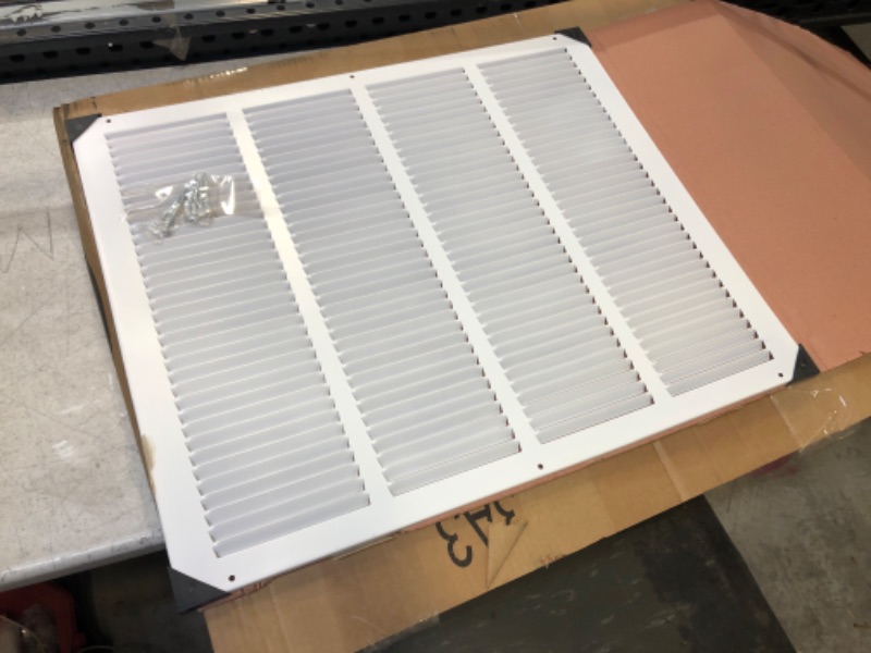 Photo 2 of 18" x 22" Return Air Grille - Sidewall and Ceiling - HVAC Vent Duct Cover Diffuser - [White] [Outer Dimensions: 19.75w X 23.75" h]
