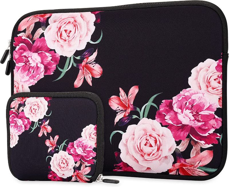 Photo 1 of HAPPYLIVE SHOPPING 11.6 12 12.5 13 13.3 inch Laptop Sleeve Compatible with 13-13.3 MacBook Pro, Air, Notebook Tablet Computer PC, Neoprene Protection Cover Bag Small Case(Peony Flower)