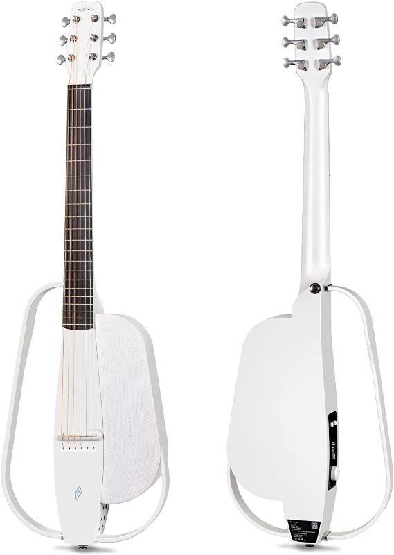 Photo 2 of Enya NEXG Basic Acoustic-Electric Carbon Fiber Audio Guitar Smart Acustica Guitarra for Adults with Preamp, Strap, Usb Charging Cable and Gig Bag(White)