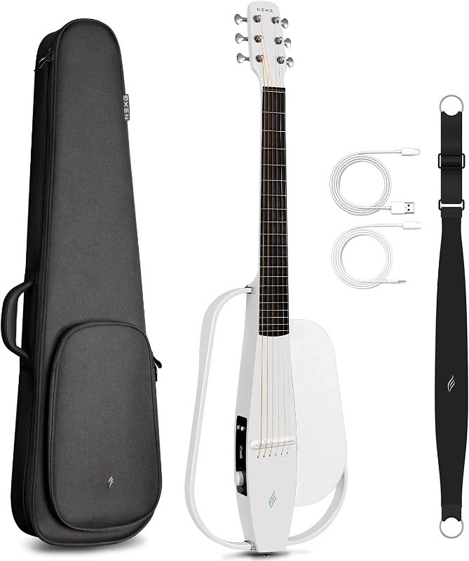 Photo 1 of Enya NEXG Basic Acoustic-Electric Carbon Fiber Audio Guitar Smart Acustica Guitarra for Adults with Preamp, Strap, Usb Charging Cable and Gig Bag(White)